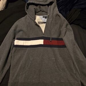 BRAND NEW NEVER WORN Mens XL Tommy Hilfiger Charcoal Zip-Up Hoodie